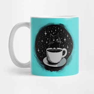 Brewed under the Stars - Black Cat's Coffee Time Mug